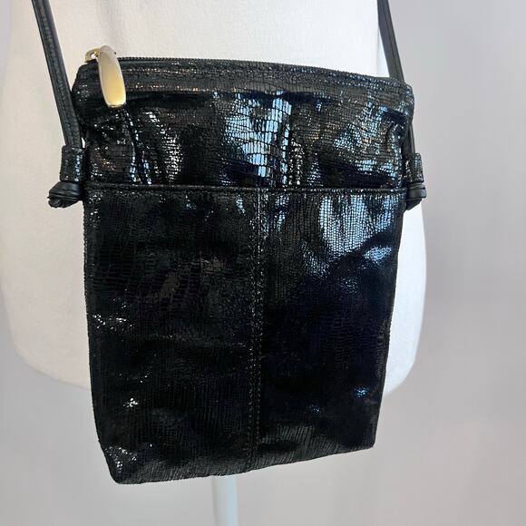 DAWLI HANDBAGS SMALL CROSSBODY BAG GENUINE LEATHER MADE IN THE USA BLACK - Picture 2 of 11